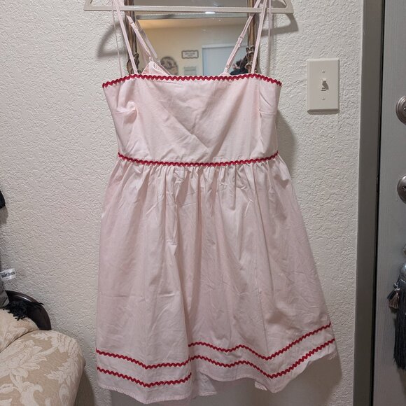 Francesca's Kelly Bow Back Ric Rac Pattern Mini Dress - Picture 1 of 11